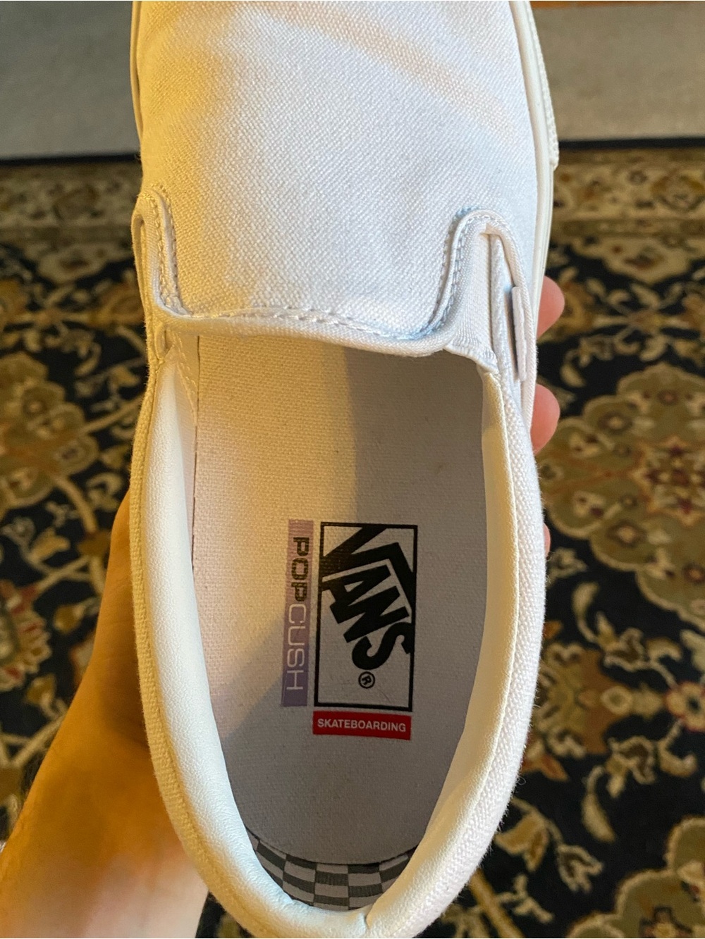 Vans White Classic Slip-On Canvas Loafers - Picture 9 of 11